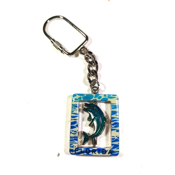 Florida Dolphins Spinner Keychain - Picture 1 of 9